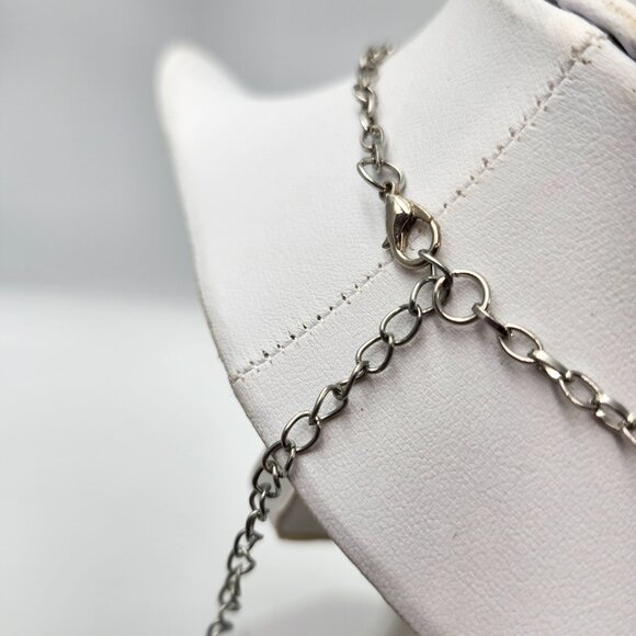 Green Shimmery Beads on Silver Chain - Picture 6 of 7